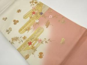 金彩変わりヱ霞に枝垂れ桜・宝尽くし模様刺繍名古屋帯